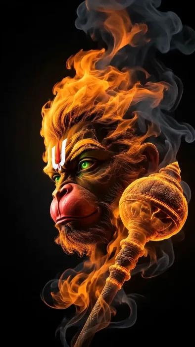Lord Hanuman Fiery Avatar 4K Live Wallpaper