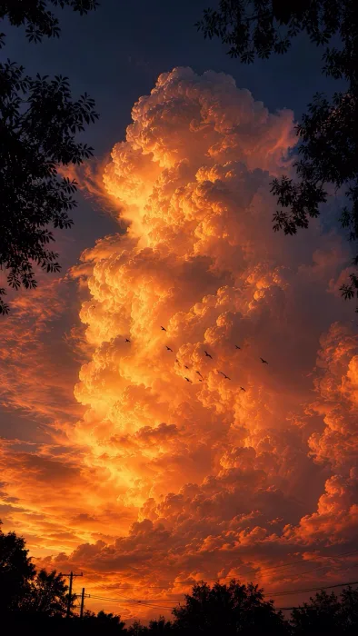 Golden Sunset Cloud Pillar 4K Live Wallpaper